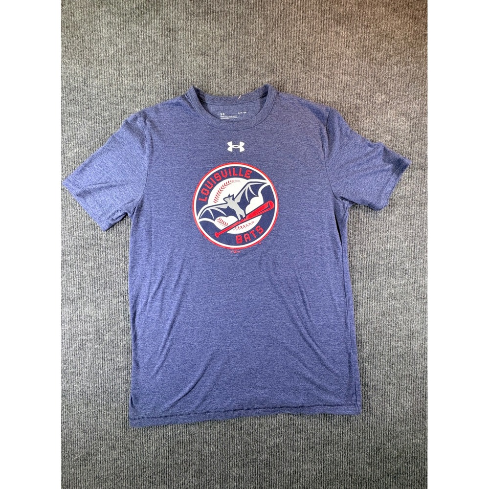 Under Armour Louisville Bats MiLB Heather Blue Graphic Tee Mens‎ Small 2740